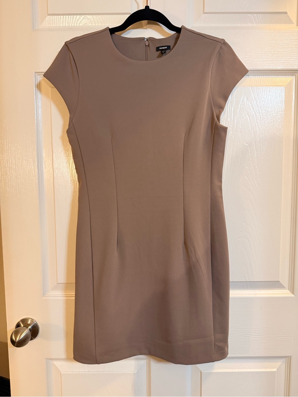 Express Crepe Crew Neck Short Sleeve Mini Dress